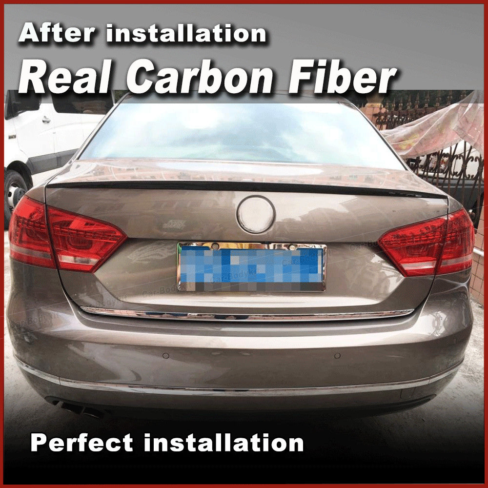 REAL Carbon Rear Trunk Spoiler Boot Wing Lip Black Fit for VW for Passat 2011-2015