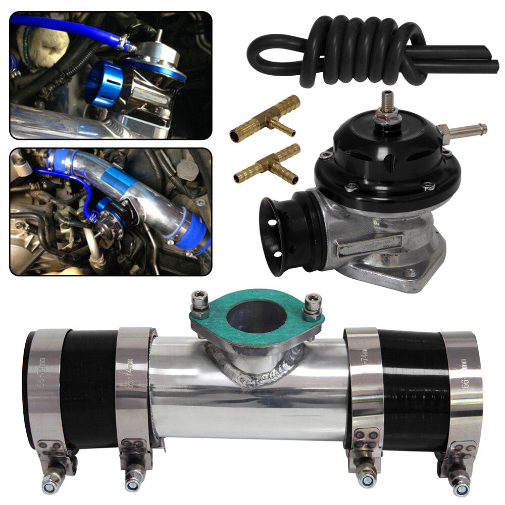 30PSI Blow Off Valve BOV +Type RS 2.5 Flange Pipe Adapter Silicone hose kit BK