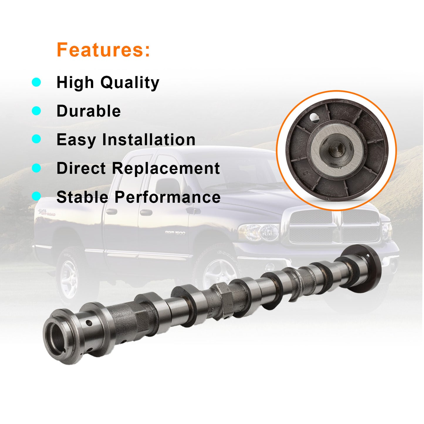 Left-side exhaust camshaft compatible with for Chrysler for Dodge for Challenger for Jeep for RAM , all-new 5184377AE