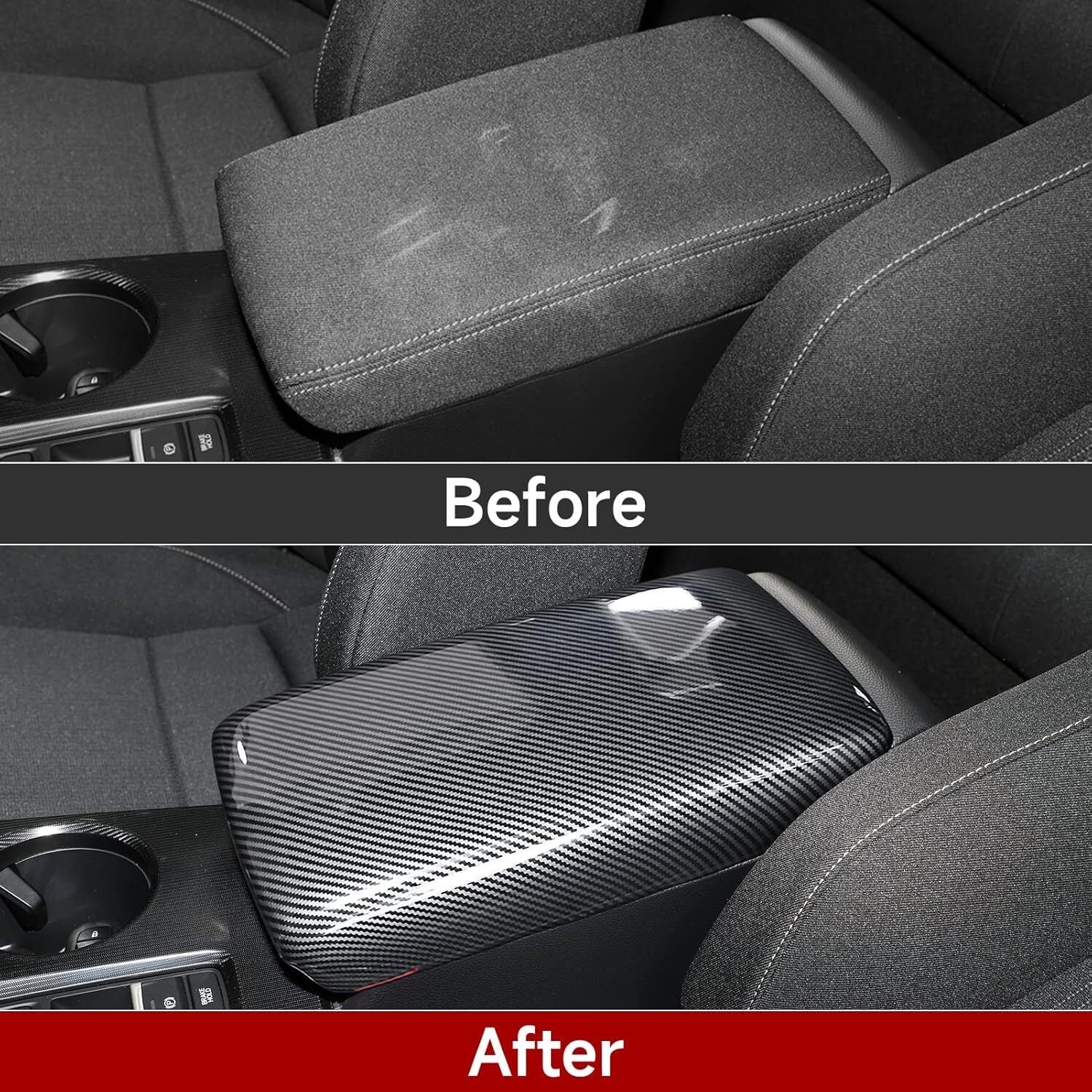 1 piece of carbon fiber black center console cover/armrest box cover for Honda for Civic 11