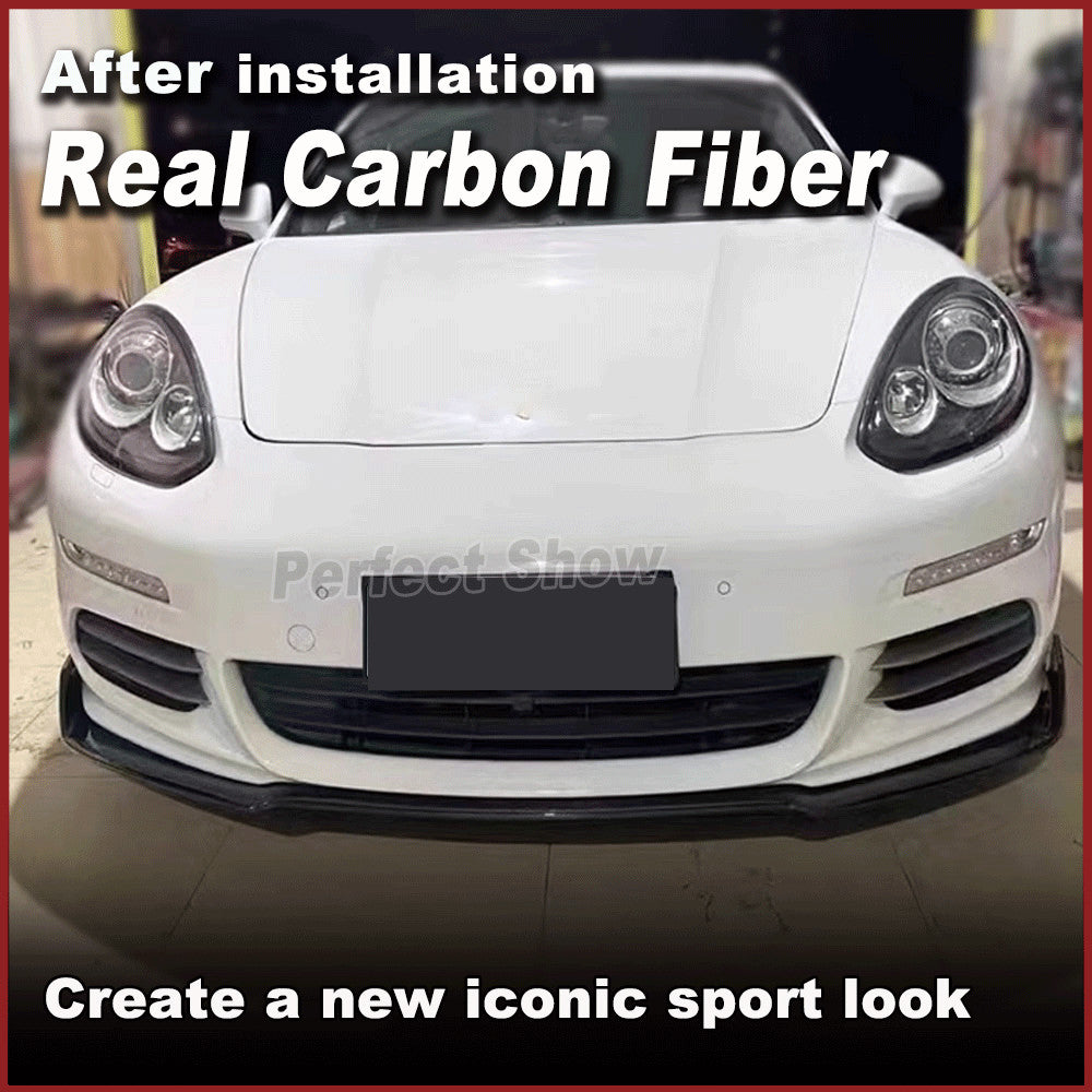 Fit for Porsche for Panamera 970 2014-2016 REAL CARBON Front Bumper Spoiler Chin Lip