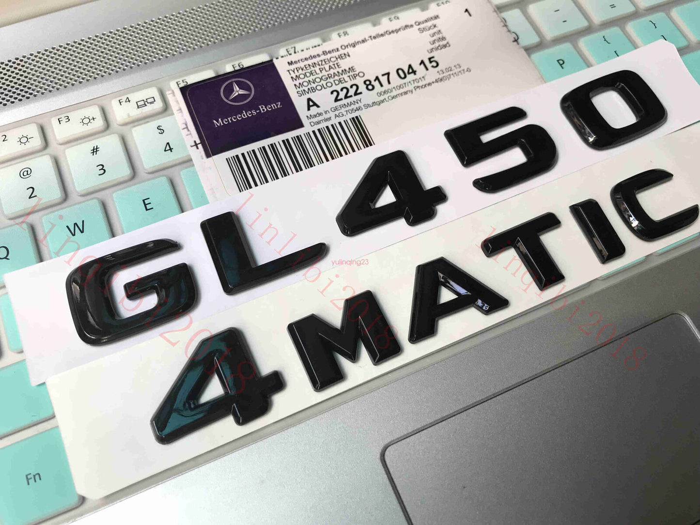 FOR New Glossy Black GL450 4 MATIC Number Letters Trunk Badge Emblem