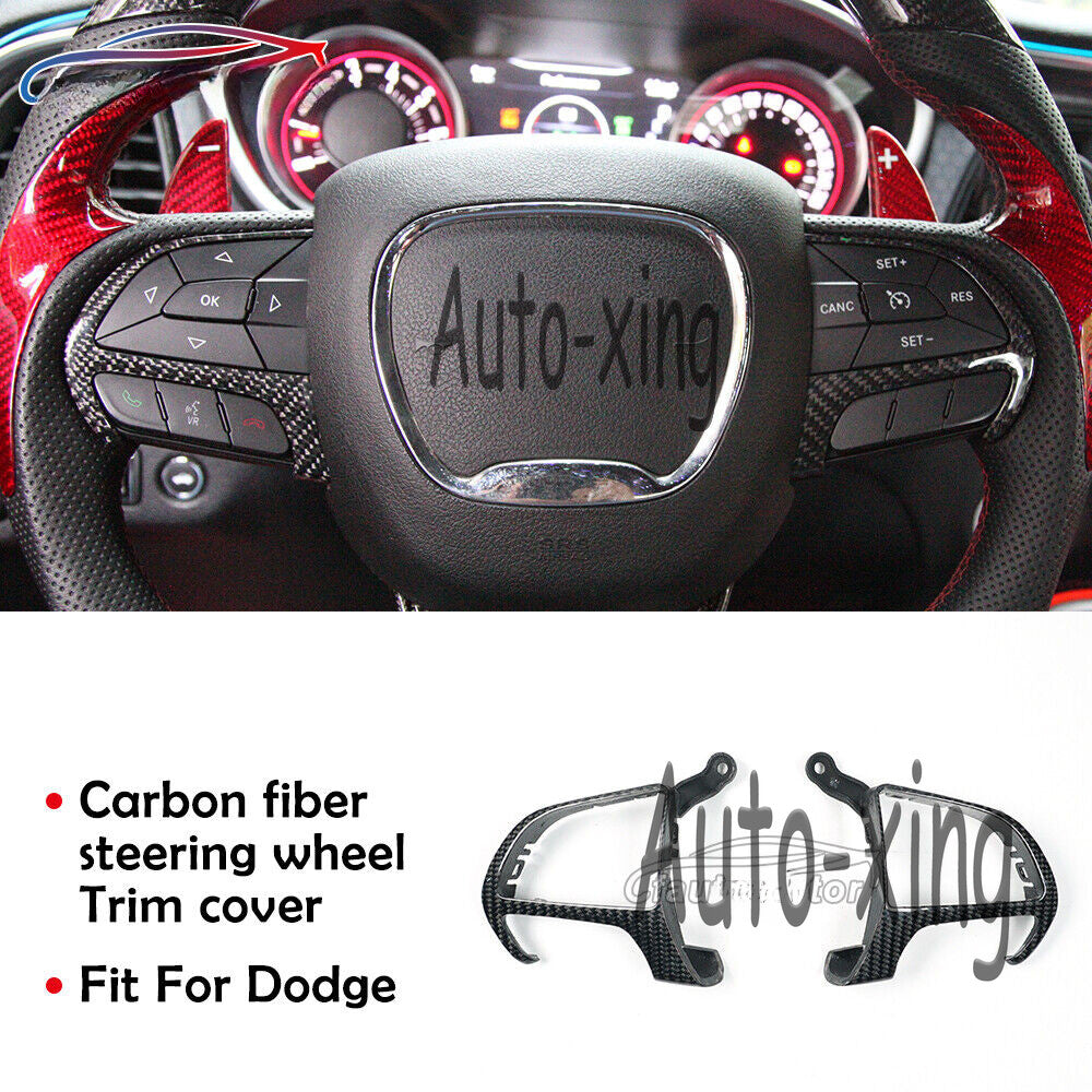 Carbon Fiber Steering Wheel Trim for Dodge Charger Hellcat SRT Cover Replacement