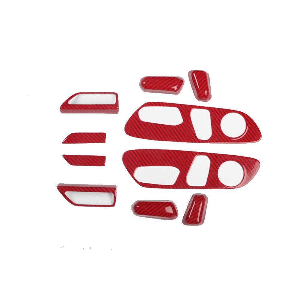 Car Interior Decoration Full Set Trim for Lexus for ES 18-21 Red Carbon Fiber 10PCS