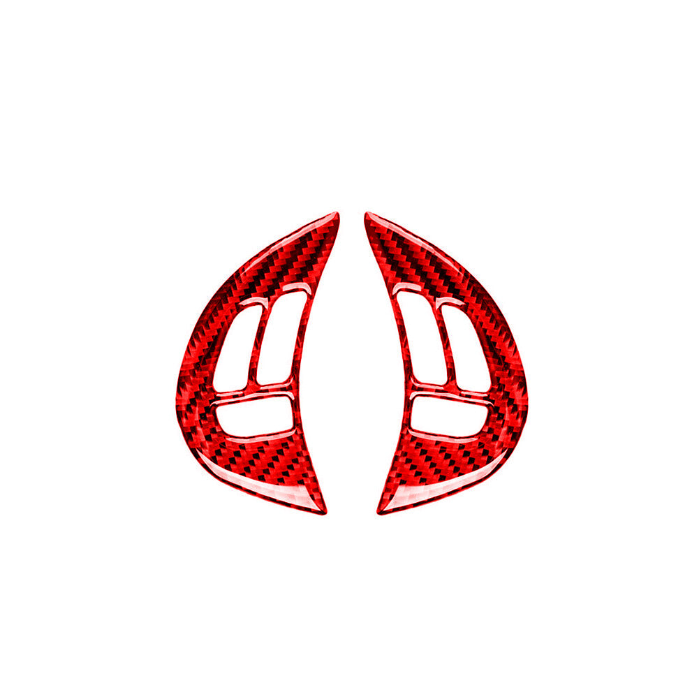 Red Carbon Fiber Steering Wheel Button Trim for Subaru Forester 2009-2013 TypeA