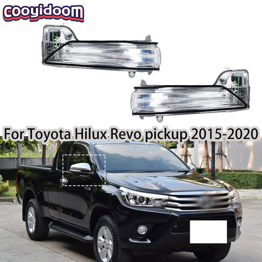 Pair Rearview LED Mirror Turn Signal Lamp for Toyota Hilux Revo pickup 2015-2020