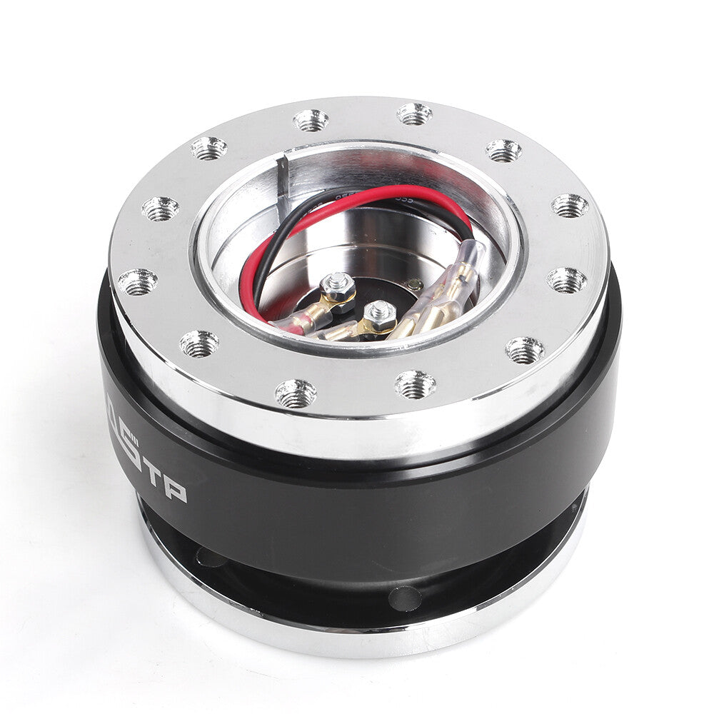 Black Car Steering Wheel Universal Ball Quick Release Hub Adapter Snap Off Kit