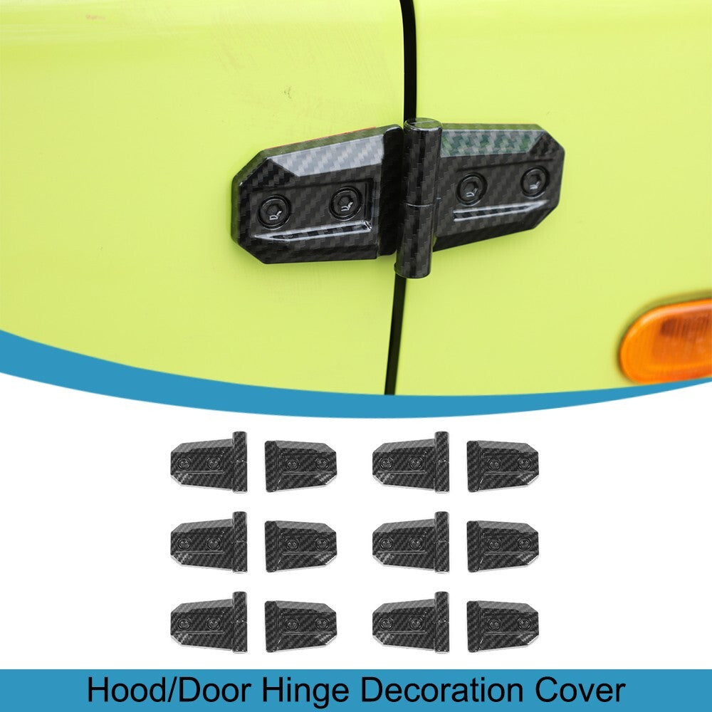 Carbon Fiber Engine Hood Door Hinge Protective Cover for Suzuki for Jimny 2019-2023