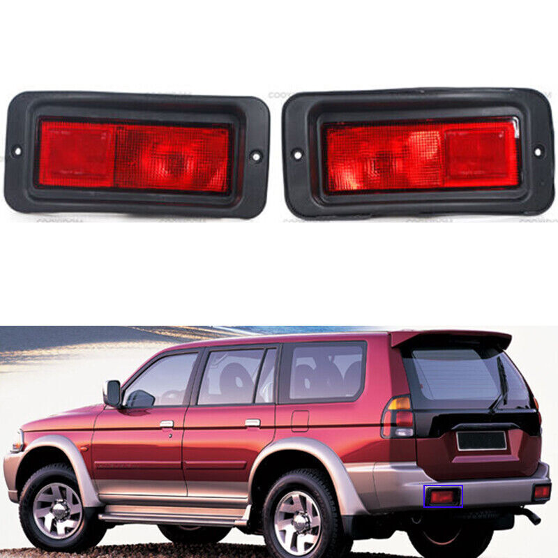 Pair For Montero Pajero Sport 1999-2010 2x Rear Bumper Tail Lights Fog Lamp