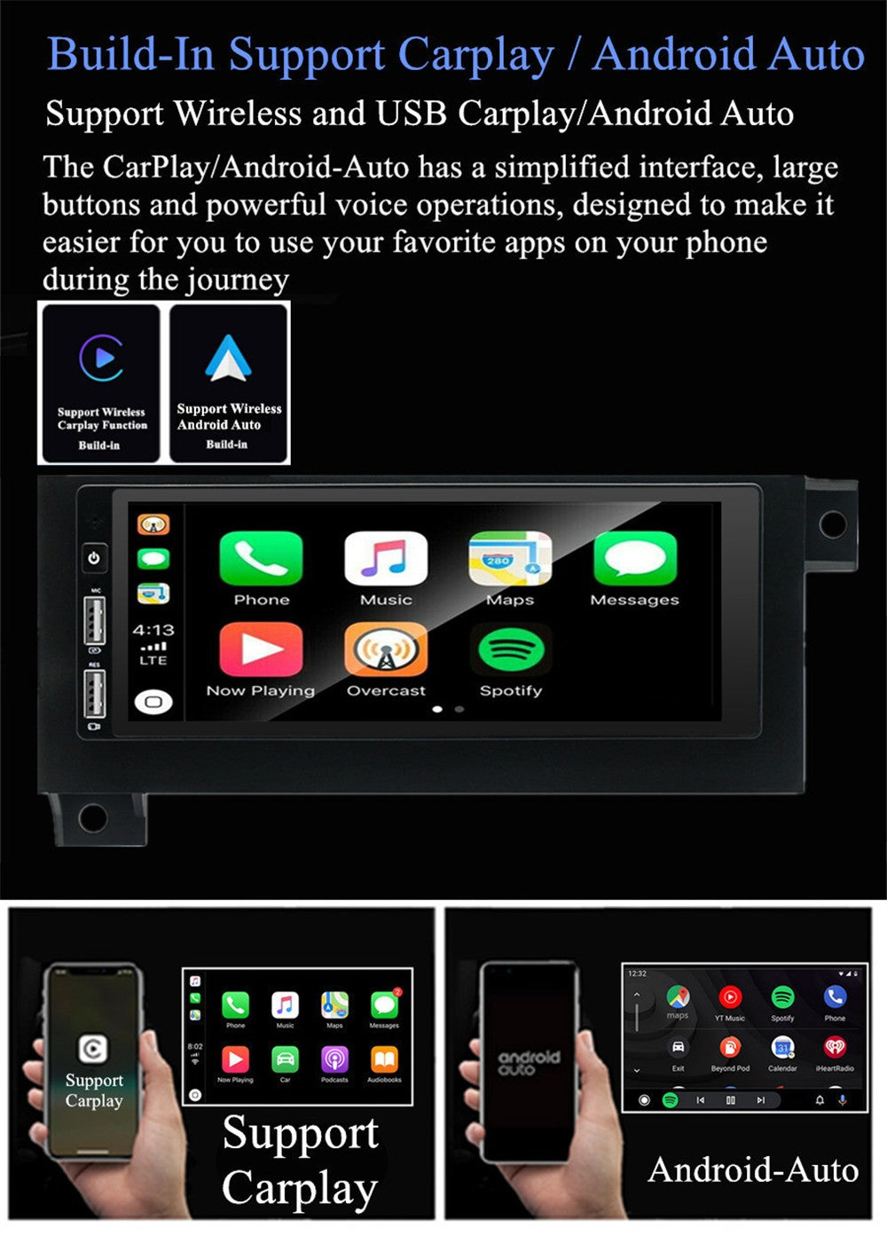 6.8Android 13 1GB 16GB Car Stereo Radio GPS for Chrysler / for Dodge / for Plymouth / for Eagle