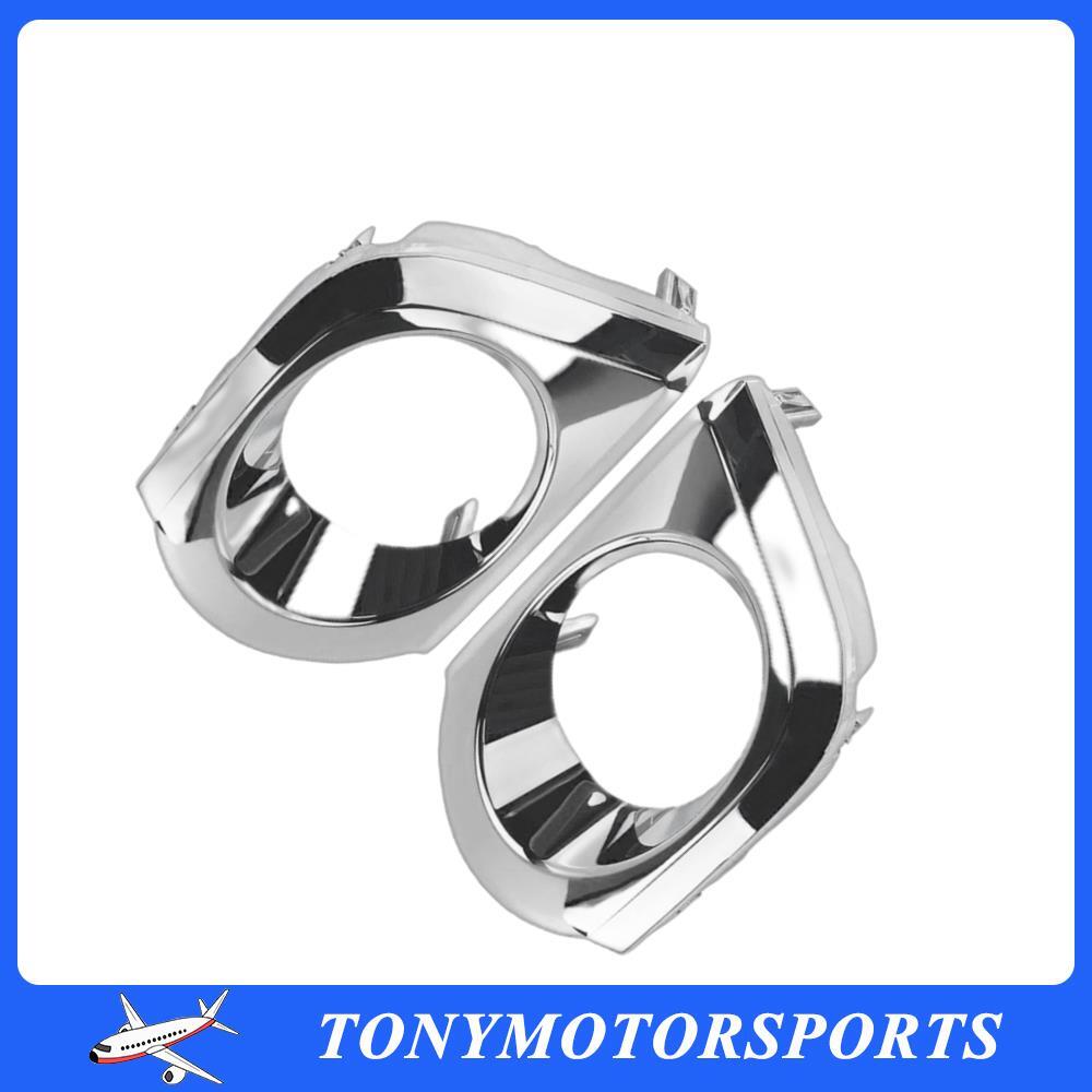 Front Left+Right Bumper Chrome Fog Light Lamp Bezels for Toyota for 4runner 2010-13