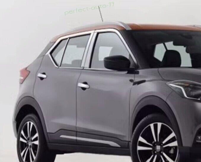 for Nissan Kicks 2018-24 Silver Steel Window Center BC Pillar Post Cover Trim 6X