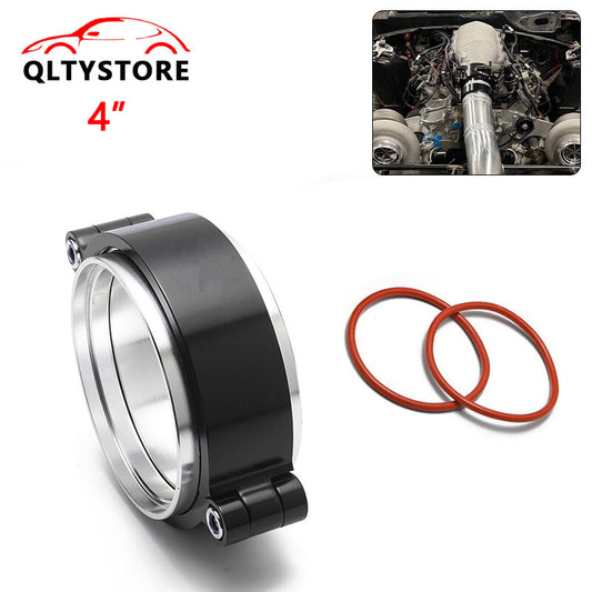 4101mm Aluminum Quick Release V-Band Clamp Kit for Intake Intercooler Pipe Blk