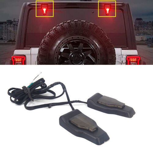 1 Set LED Light Rear Window Glass Hinge Trim for Jeep for Wrangler JL 2018-2021