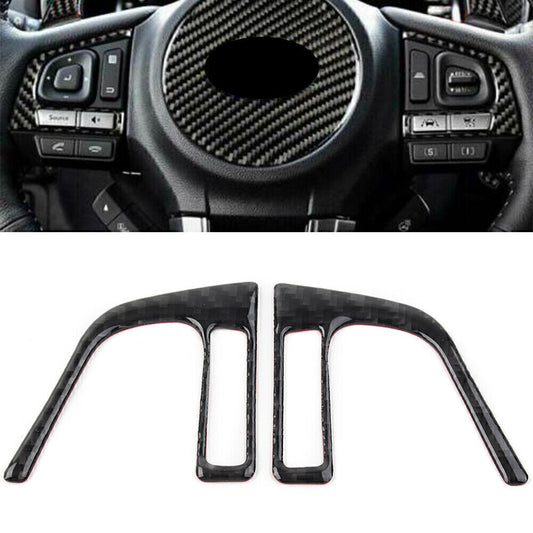 Carbon Fiber Steering Wheel Button Trim Cover Fit for Subaru Forester 2013-2018