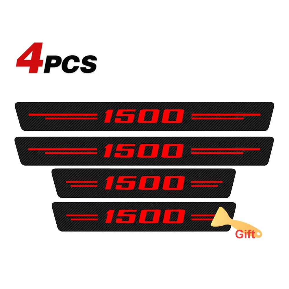 4 for Dodge for Ram Accessories 1500 Red Letter Cab Door Sill Plate Protector Cover
