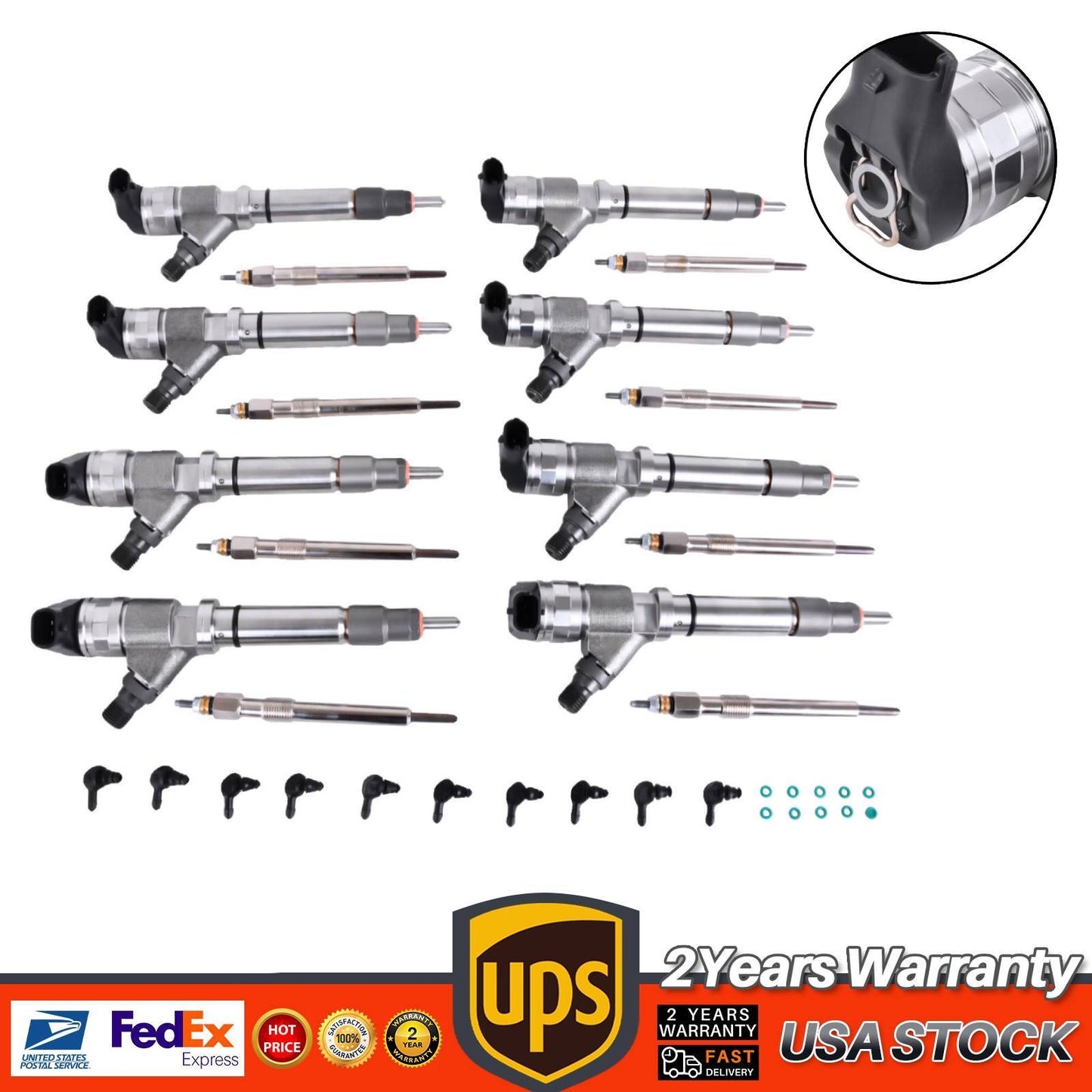 Fuel Injector For 2004.5-2005 Silverado for Sierra 2500HD 6.6L LLY Diesel 0445120027