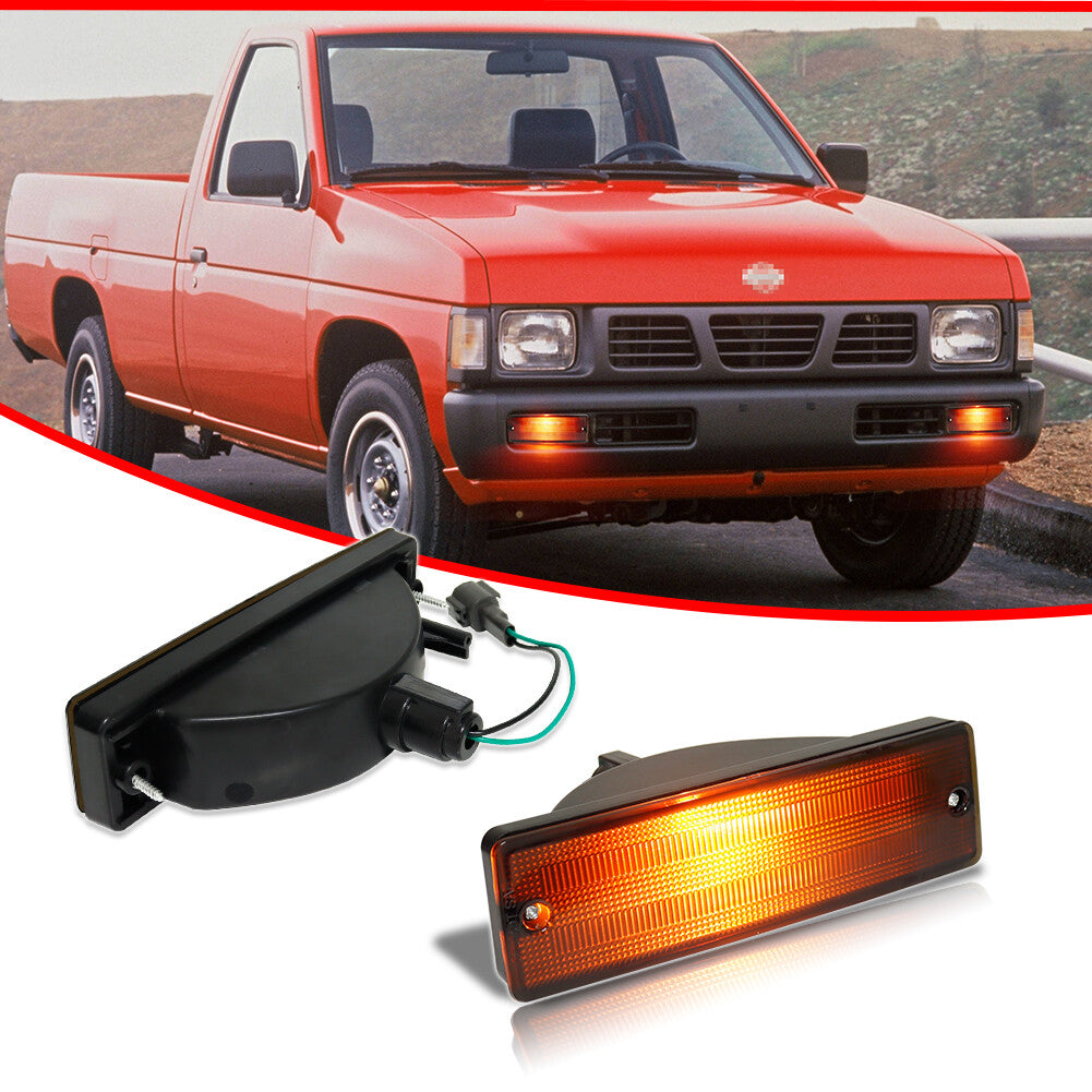 A pair of turn signals are compatible with the 1988-1997 for Nissan D21 hard-body pickup truck / 1988-1995 for Nissan Pathfinder.