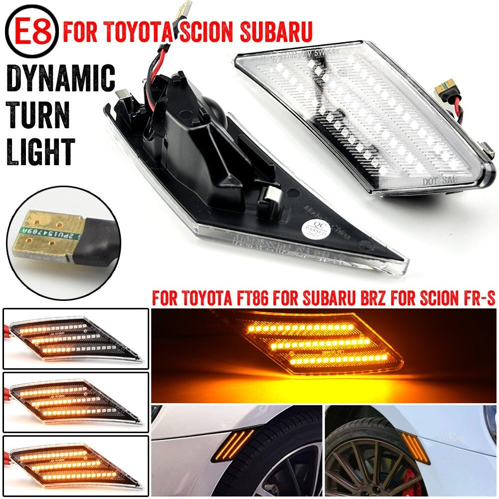 Dynamic Side Marker Turn Light for Toyota FT86 for Subaru BRZ for Scion -S 2013-2019