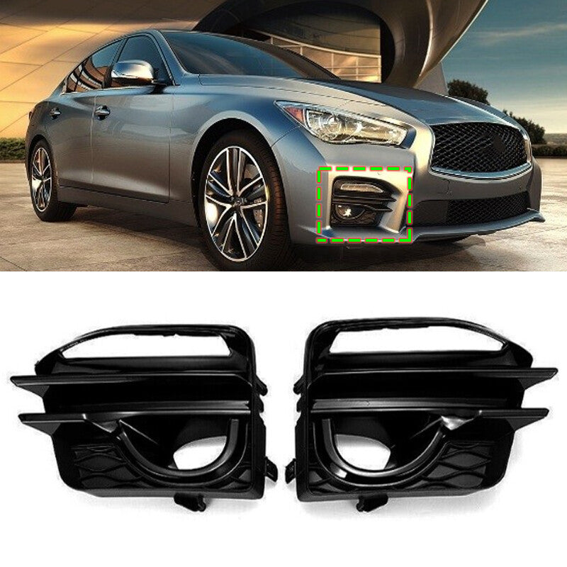 Pair for Infiniti Q50L Q50 LESQ 2014 2015-2019 Front Bumper Fog Light Frame