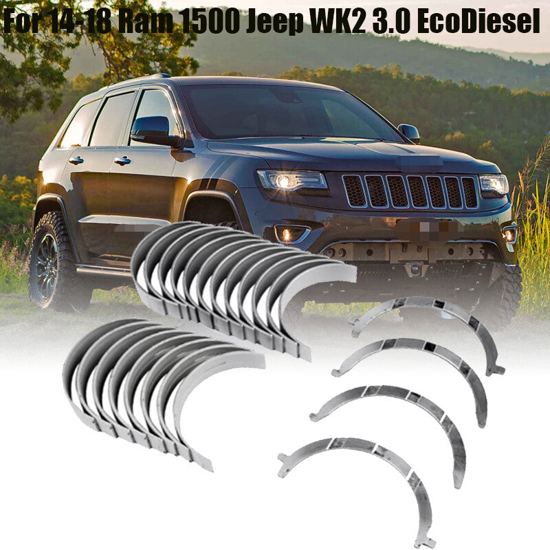 Crankshaft Thrust Con Rod Bearings Kit For 14-18 for Ram 1500 for Jeep WK2 3.0 EcoDiesel