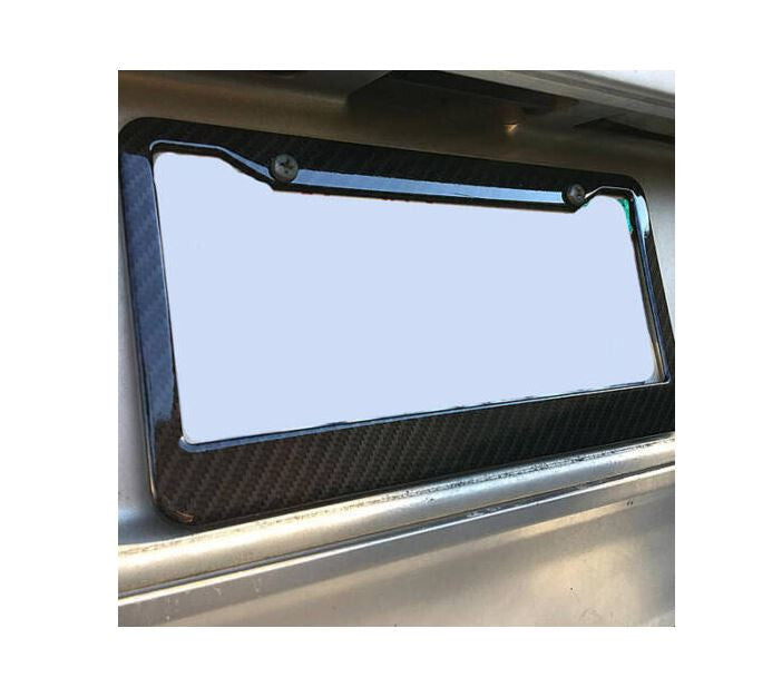 Suitable for Toyota license plate frame cover caps and trunk black carbon fiber