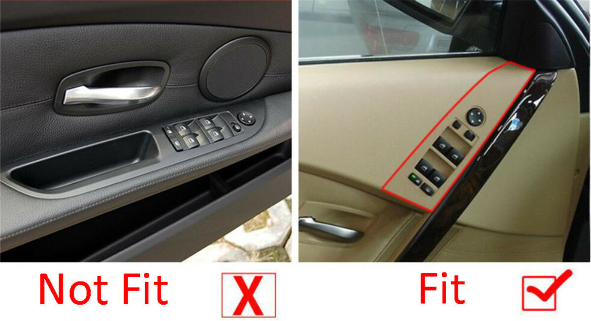 Carbon Fiber ABS Window Lift Switch Button Trim for BMW 5 Series E60 E61 2004-06