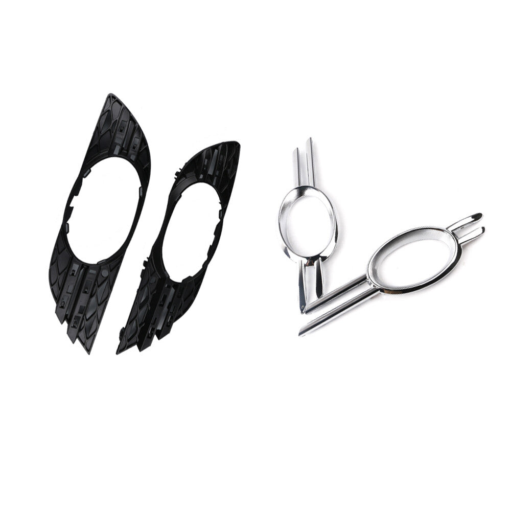 2x Fits W211 E320 E350 E550 Car Front Bumper Fog Light Cover Grill Trim Kit F