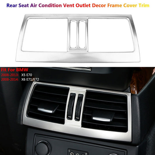 Stainless for BMW X5 X6 E70 E71 E72 Car Rear for Seat AC Air Vent Outlet Cover Trims