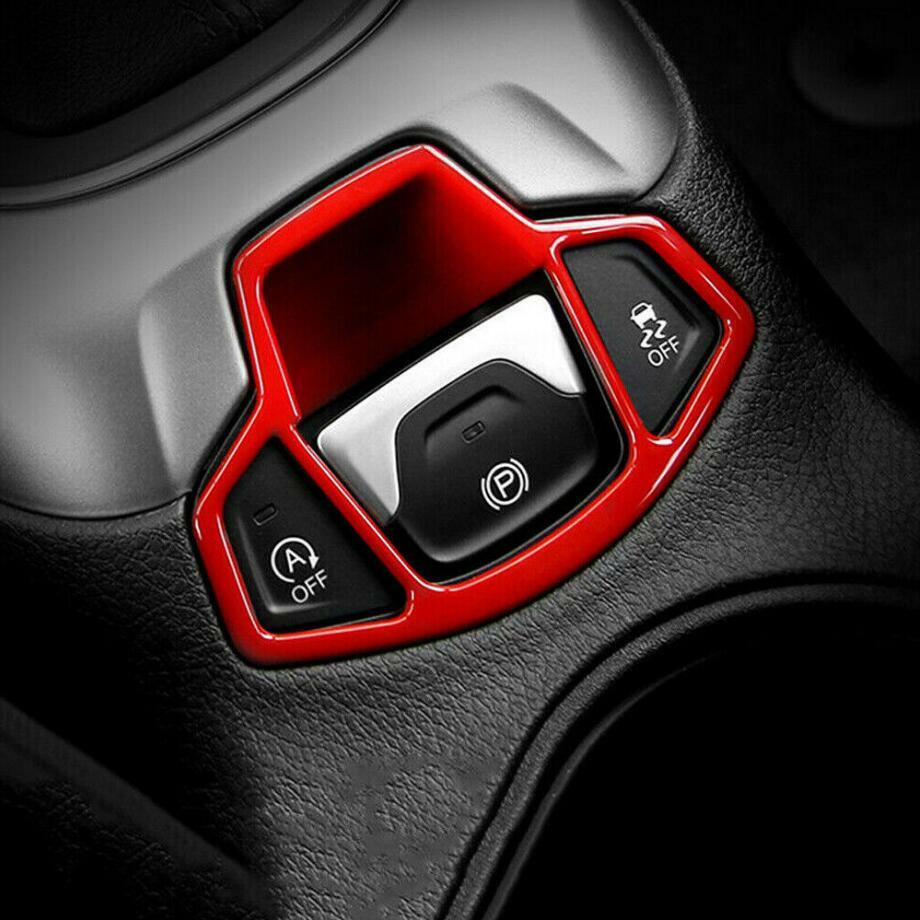 1P Red Internal Electronic Parking Brake Frame Cover Trim for 2017-2021 for Jeep Compass