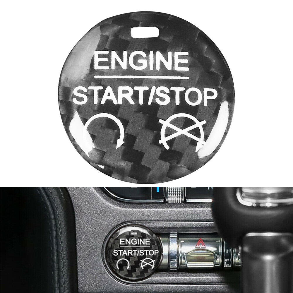 for Ford for Mustang 2015-2022 1Pcs 2.8cm Black Engine Start Stop Button Cover Trim