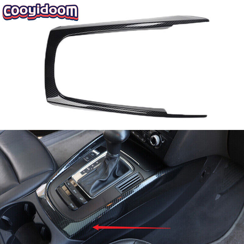 1x Carbon Fiber LHD Gear Panel Decoration Frame Cover Trim for Audi Q5 2010-16