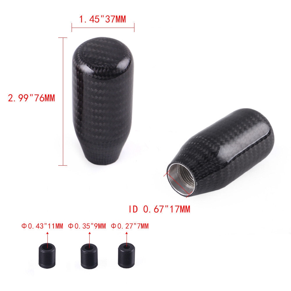 Silver Carbon Fiber Manual 76MM Shift Knob for HONDA RSX for CIVIC Type R S2000