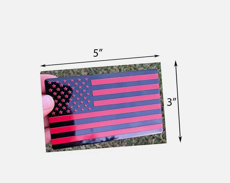 Car side fender rear trunk badge sticker, American flag, red and black, suitable  for ford  2-piece set.