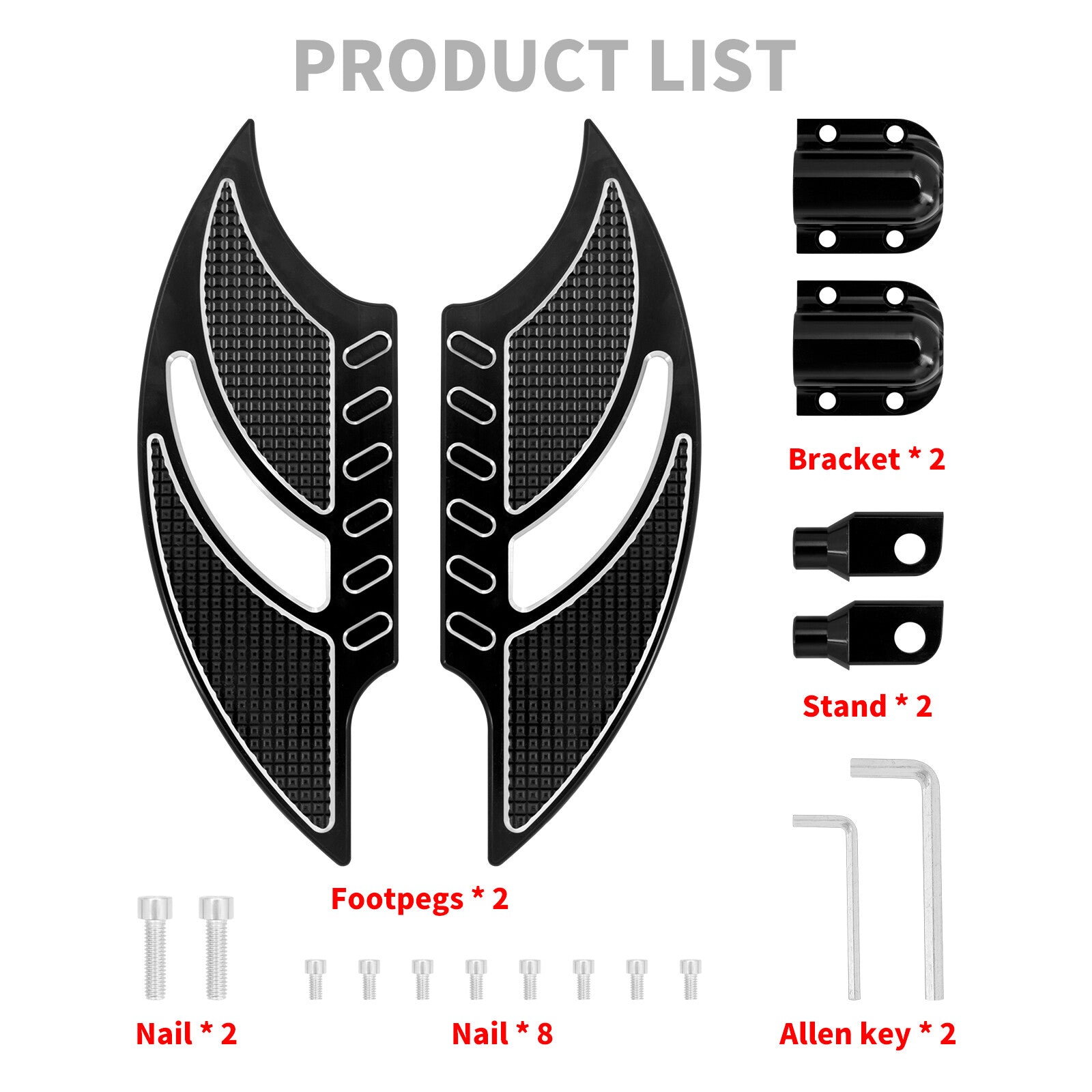 Rear Passenger Foot Pegs Floorboard Fit for Harley Touring FLHT FLTR Sportster