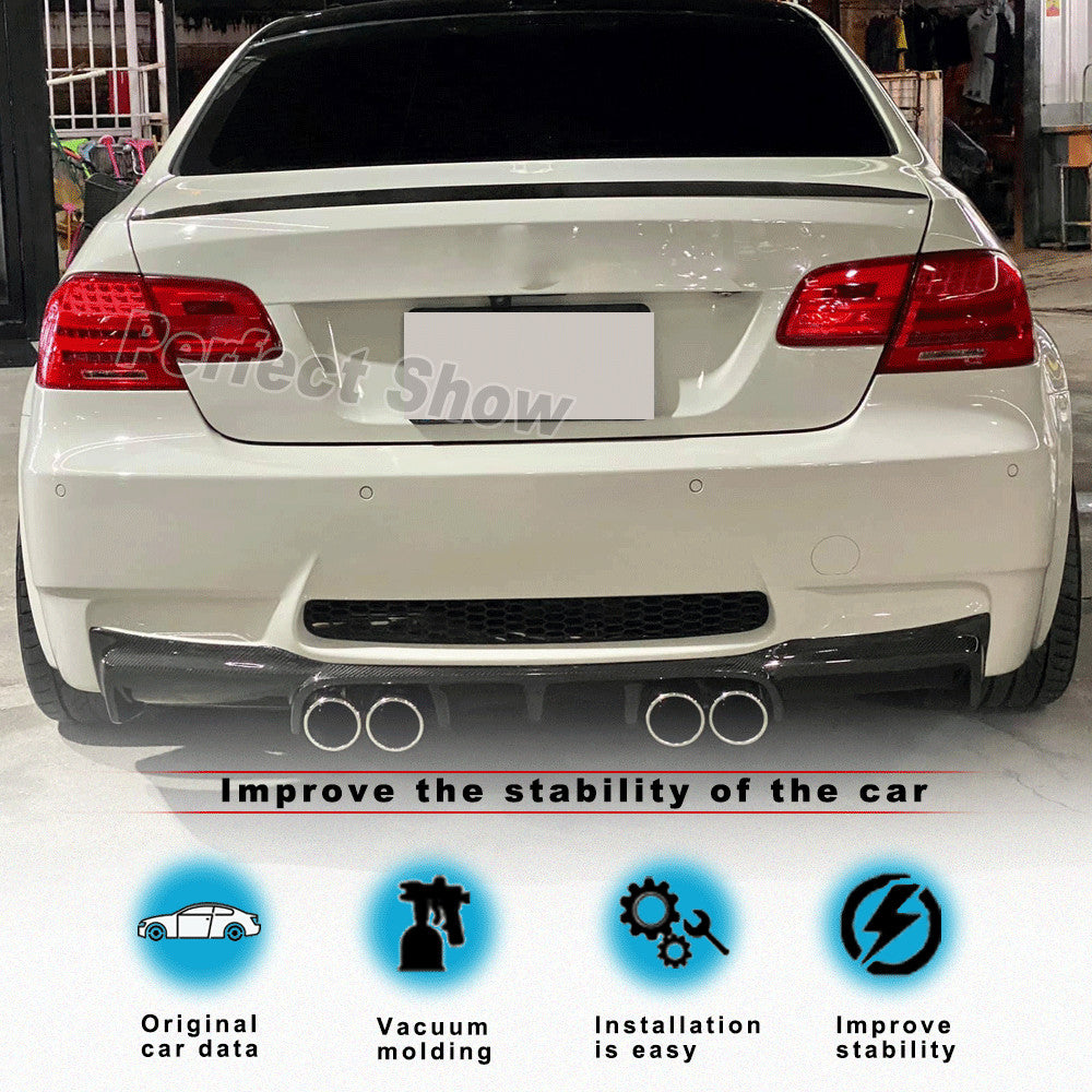 for BMW 3Series E90 325i 330i Sedan 2005-11 REAL Carbon Rear Trunk Spoiler Wing