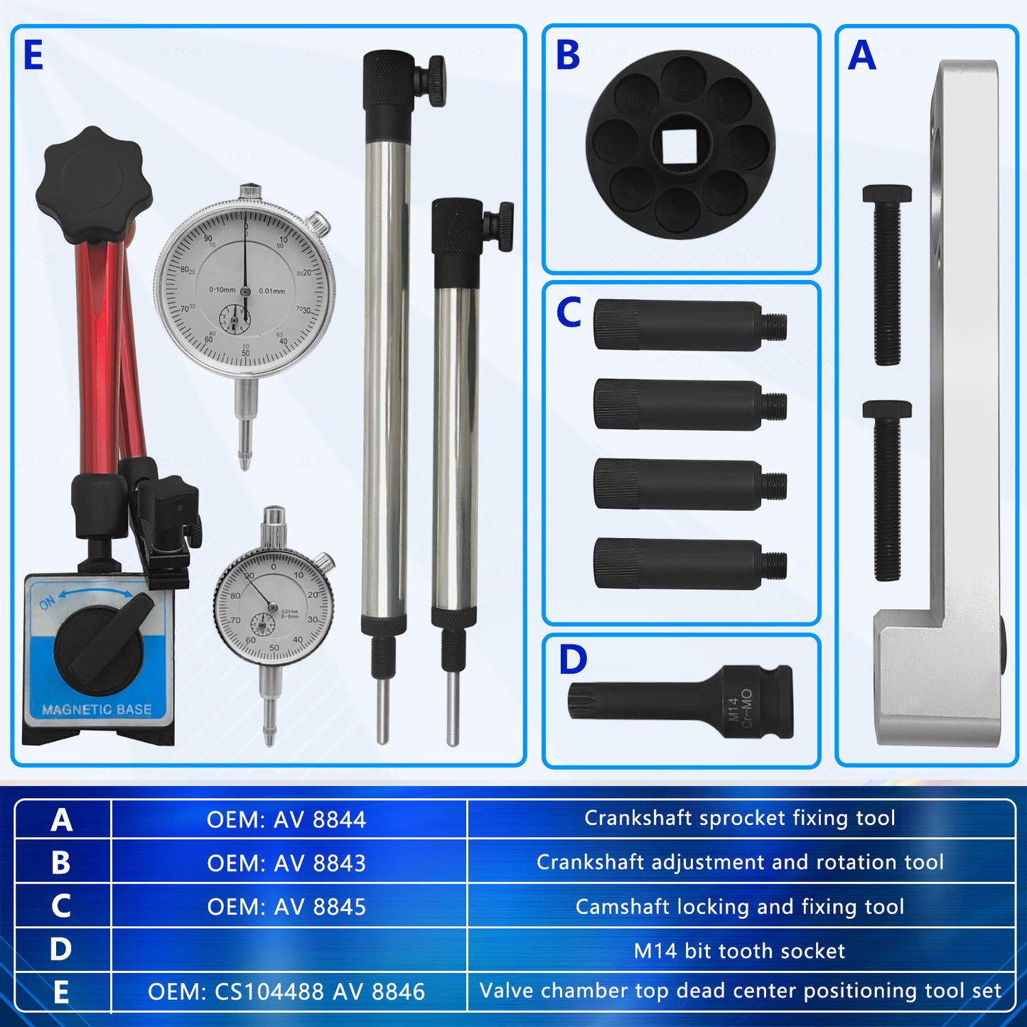 Engine Timing Tool for Ferrari 458 for 488 F8 for Maserati 3.8L 4.2L 4.5L 4.7L 4.8L 6.3L