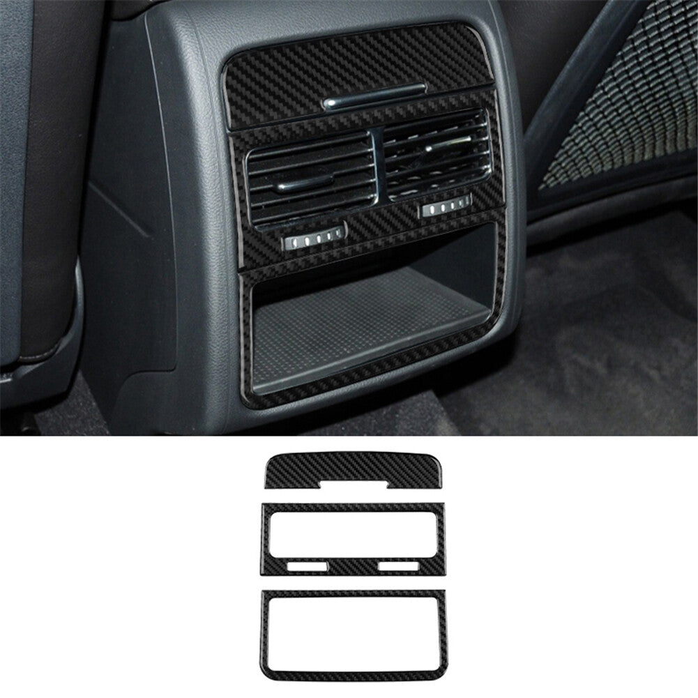 3Pcs Rear Air Vent Trim Cover Carbon Fiber for VW Touareg 2011-2018