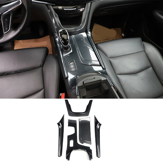 for Cadillac XT5 2017-19 ABS Carbon Fiber Middle Console Gear Shift Cover Trims
