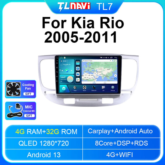for Kia Rio2 2005-2011 Stereo CarPlay Car Radio Android Video Player Screen GPS
