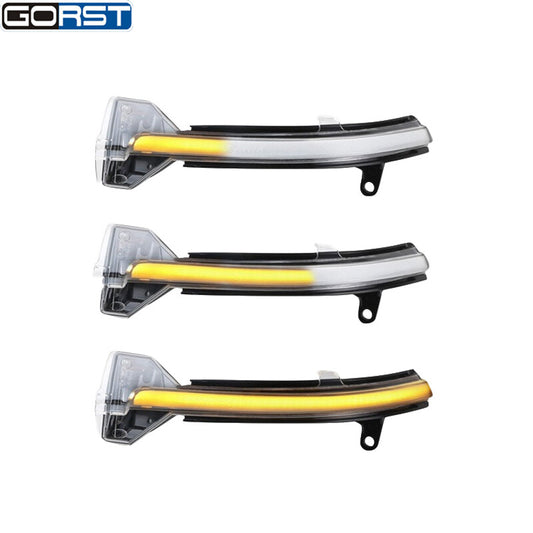 Dynamic rearview mirror flashing turn signal LED lights for BMW 5, 6, and 7 series.