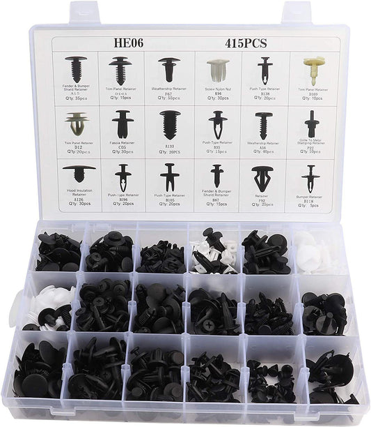 415X Car Plastic Push Pin Rivet Trim Clips Panel Fasteners Interior Fixing Tools