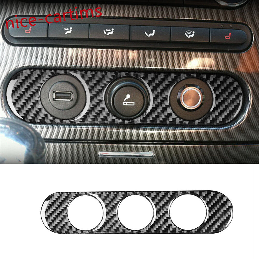 Carbon Fiber Center Cigarette Lighter Switch Trim for Ford F-150 FX4 2004-2008 C
