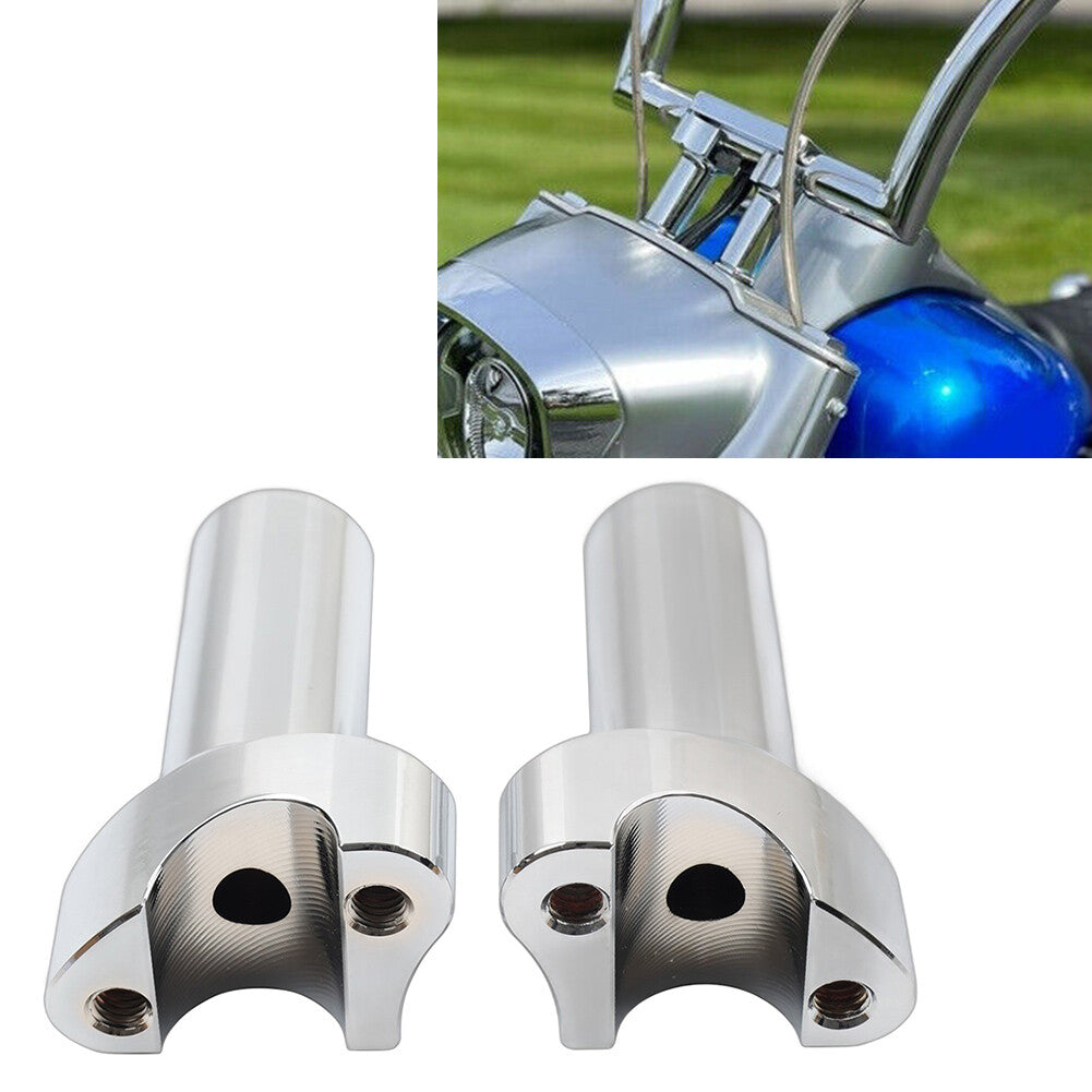 for Harley 1 Bar Dyna Sportster Softail 3.5 Straight Handlebar Risers Chrome