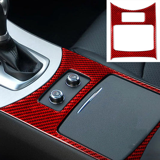 Red Carbon Fiber Gear Shift Storage Box Panel Cover Fit for Infiniti G37 2007-09