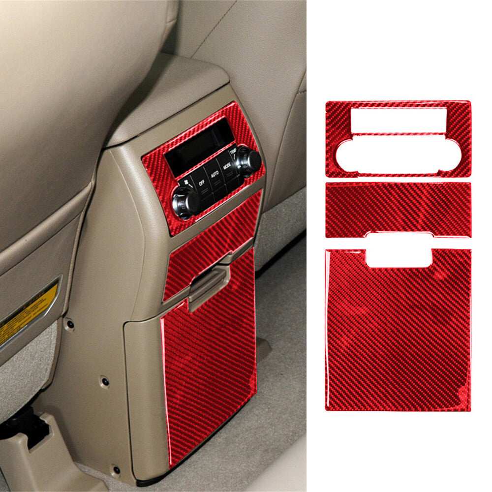 Red Carbon Rear Air Vent Outlet Anti-kick Panel Trim For Toyot@ Highlander 08-13