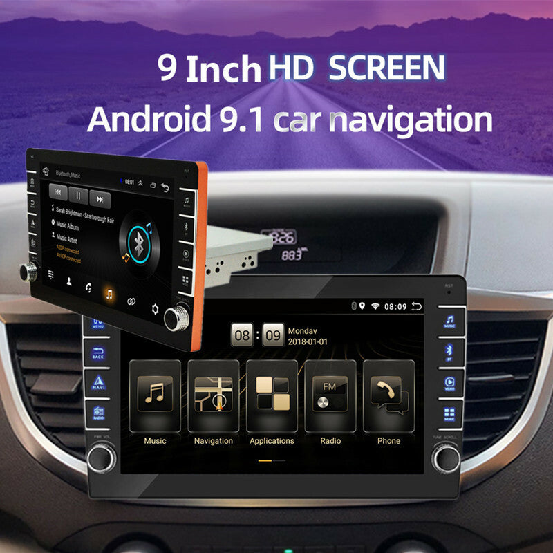 1Din Car Adjustable Radio 9 GPS Android GPS Nav Multimedia Player Button Knob