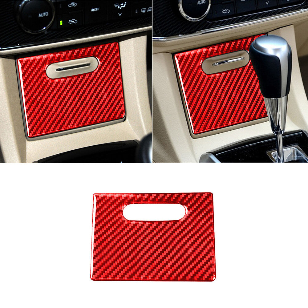 Red Carbon Fiber Inner Cigarette Lighter Panel Trim For T@yota for Corolla 2014-2018