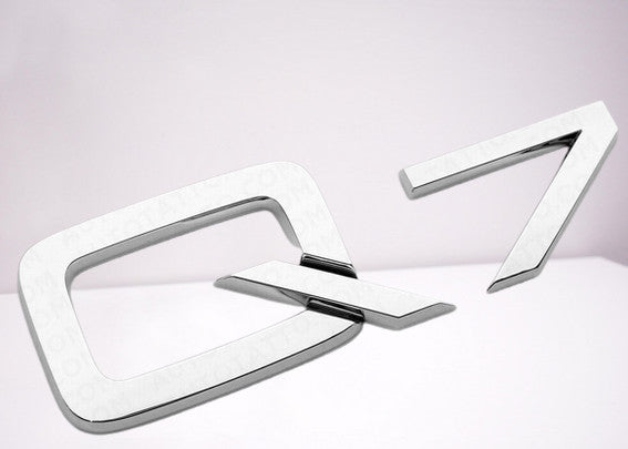 for Audi Q7 rear badge boots, trunk stickers, badges, nameplates, chrome silver