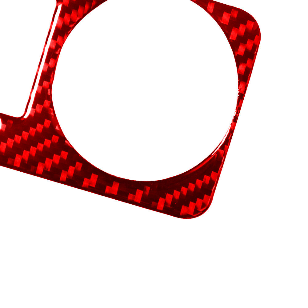 Red Carbon Fiber Headlight Switch Button Cover Trim for Ford for Mustang 2005-2009